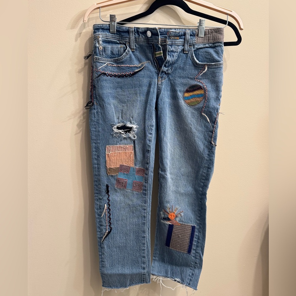 Pilcro by Anthropologie embroidered jeans